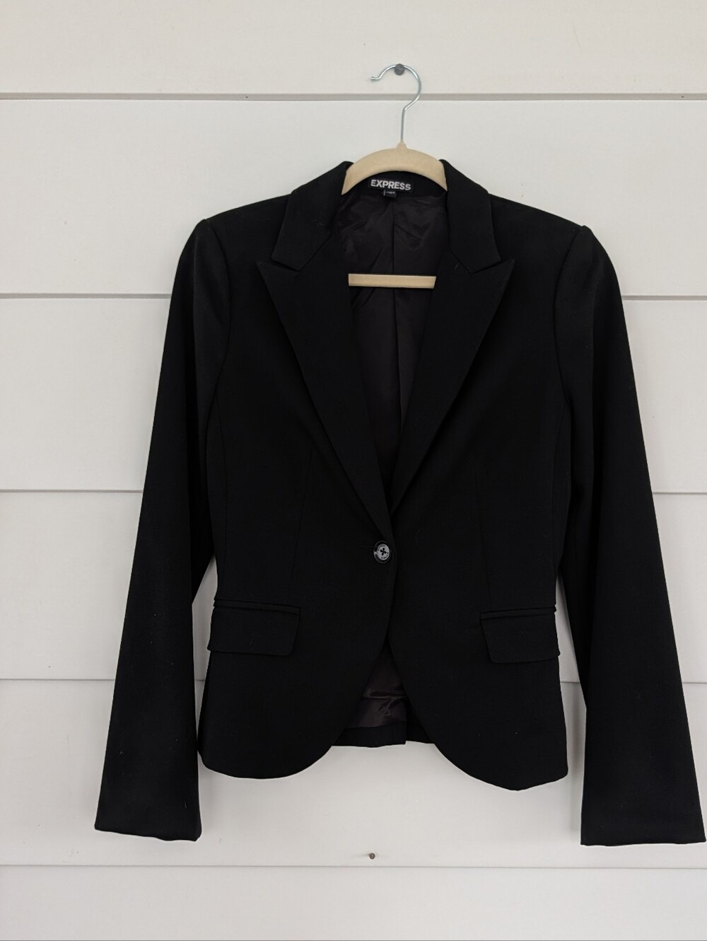 Express Women's Black Tailored One-Button Blazer, Size 4